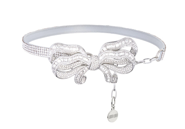 judith leiber Bow Baguette Belt Silver