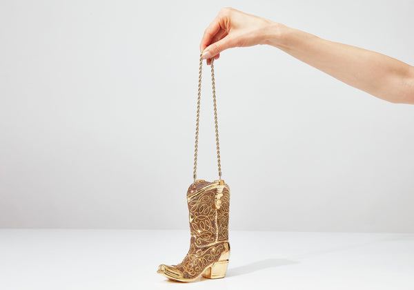 Judith Leiber Cowboy Boot Austin Brown