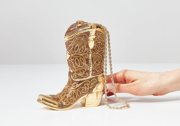 judith leiber Cowboy Boot Austin Brown