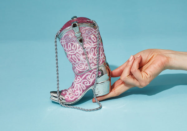 judith leiber Cowboy Boot Austin Pink Purse