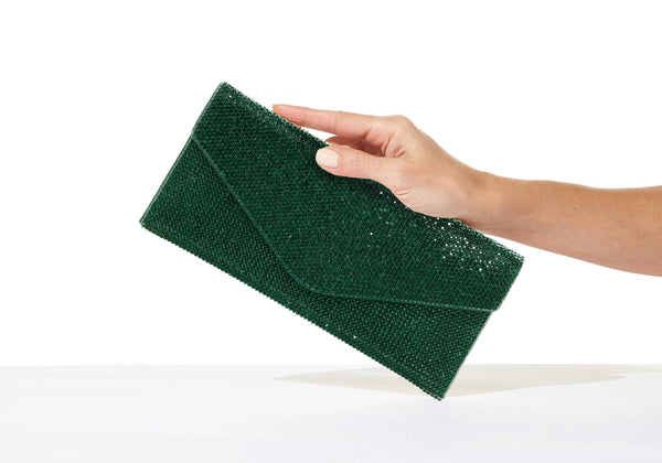 judith leiber Crystal Envelope Emerald