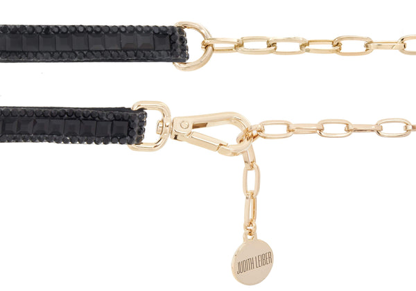 Judith Leiber Deco Squares Belt Black