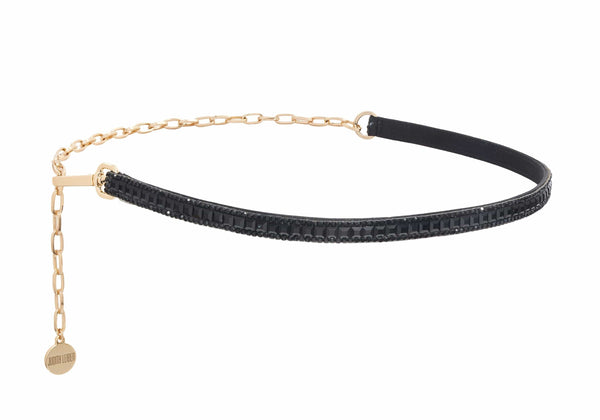 judith leiber Deco Squares Belt Black