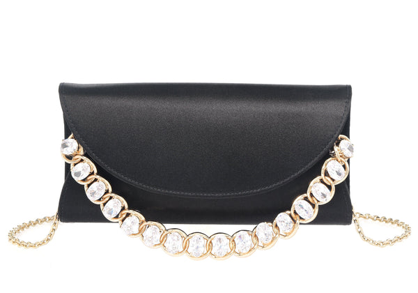 Judith Leiber Envelope Taylor Satin Black
