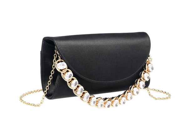 Judith Leiber Envelope Taylor Satin Black
