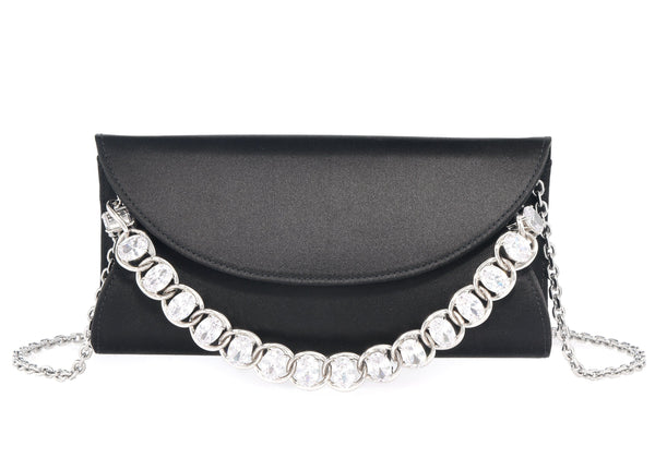 Judith Leiber Envelope Taylor Satin Black