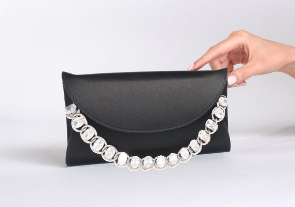 judith leiber Envelope Taylor Satin Black