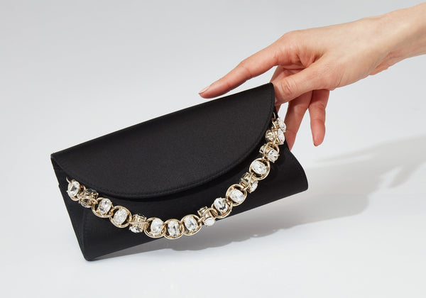 judith leiber Envelope Taylor Satin Black