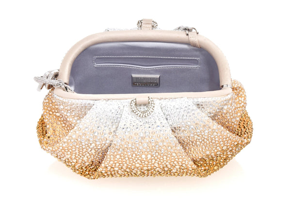 Judith Leiber Gemma Crystal Caviar Golden Gradient