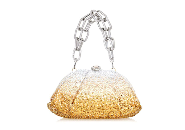 Judith Leiber Gemma Crystal Caviar Golden Gradient