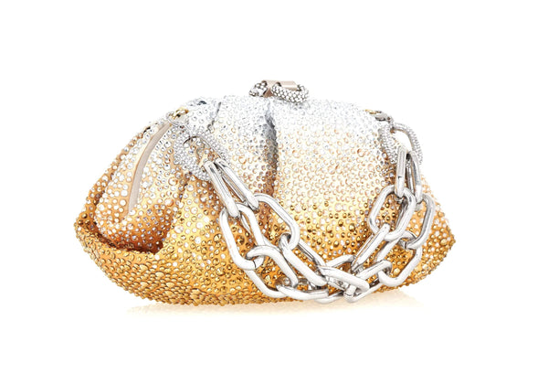 Judith Leiber Gemma Crystal Caviar Golden Gradient