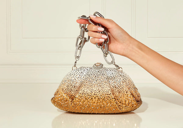 judith leiber Gemma Crystal Caviar Golden Gradient