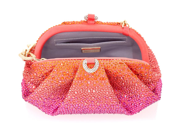 Judith Leiber Gemma Crystal Caviar Gradient Flame