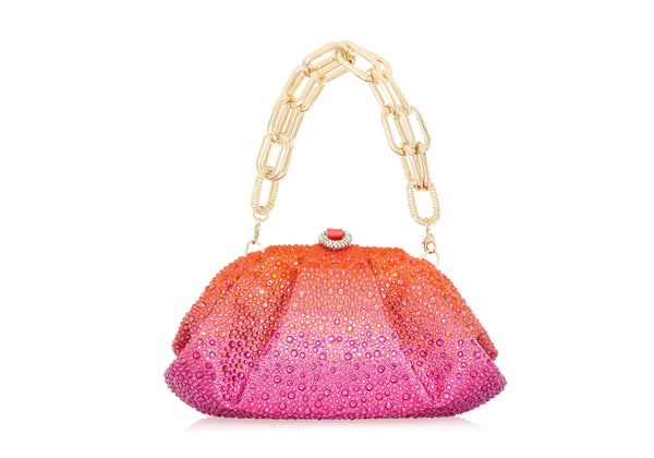 Judith Leiber Gemma Crystal Caviar Gradient Flame