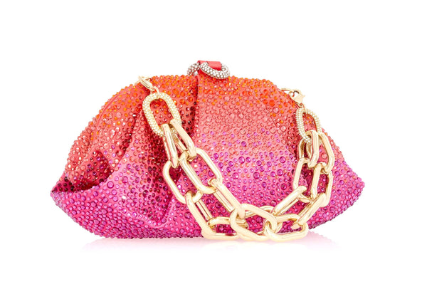 Judith Leiber Gemma Crystal Caviar Gradient Flame