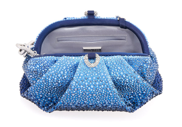 Judith Leiber Gemma Crystal Caviar Gradient Ocean