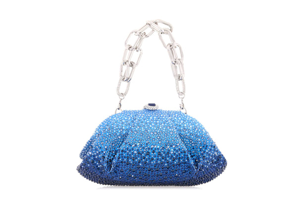 Judith Leiber Gemma Crystal Caviar Gradient Ocean