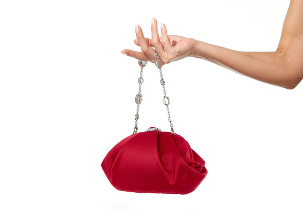 judith leiber Gemma Satin Crimson