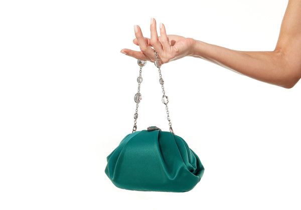 judith leiber Gemma Satin Emerald