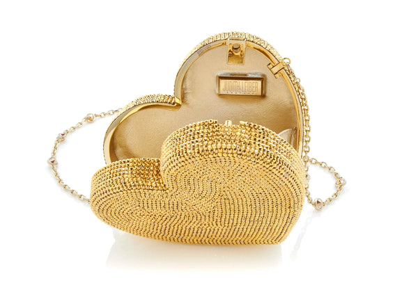 Judith Leiber Heart Clutch Gold