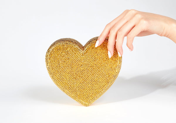 judith leiber Heart Clutch Gold