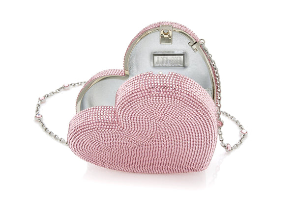 Judith Leiber Heart Clutch Pink Designer Bag