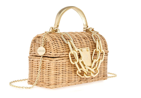Judith Leiber Isla Wicker Basket Natural