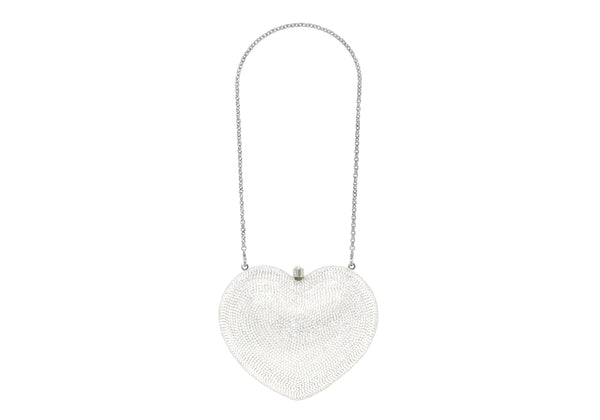 Judith Leiber L'Amour Petit Coeur Silver