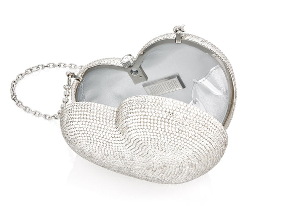 Judith Leiber L'Amour Petit Coeur Silver