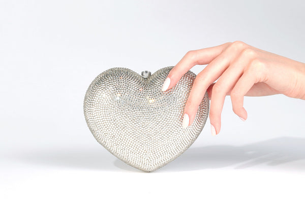 judith leiber L'Amour Petit Coeur Silver