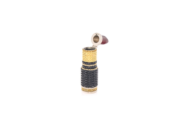 Judith Leiber Lipstick Burgundy Glitter Pillbox