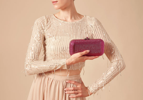 judith leiber Long Slide Fullbead Fuchsia