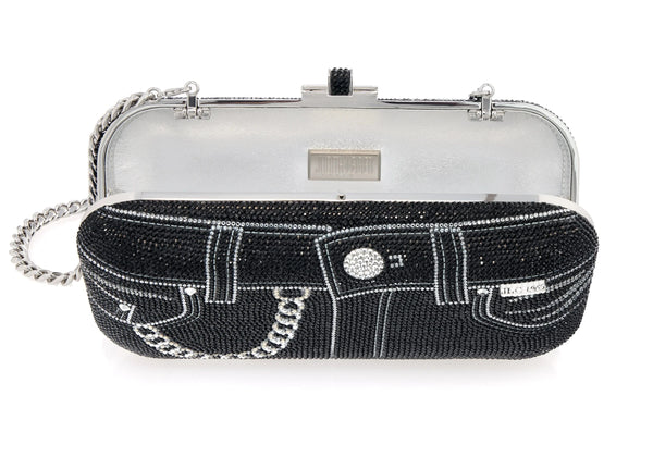 Judith Leiber Long Slide Jeans Black Purse