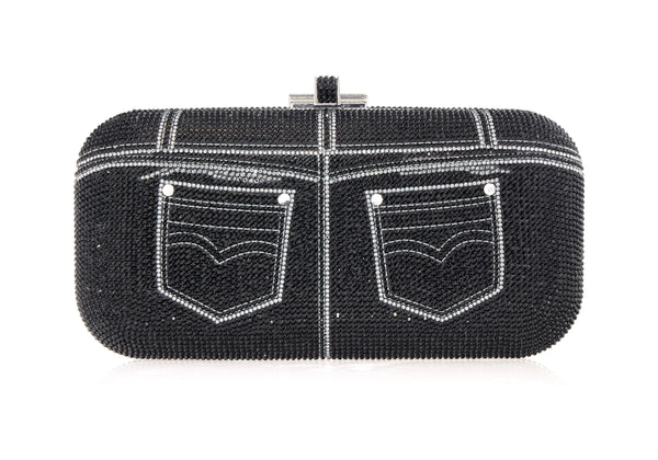 Judith Leiber Long Slide Jeans Black Purse