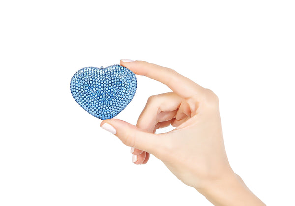 judith leiber Mini Heart Light Sapphire