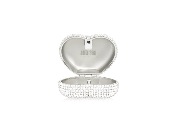 Judith Leiber Mini Heart Silver