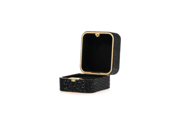 Judith Leiber Miniature Box Say Yes Black