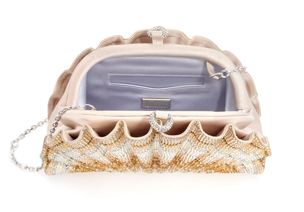 Judith Leiber Origami Fan Scallop Gold