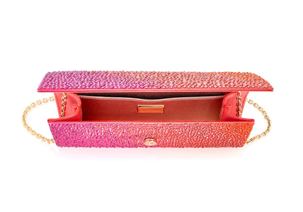 Judith Leiber Perry Crystal Caviar Gradient Flame