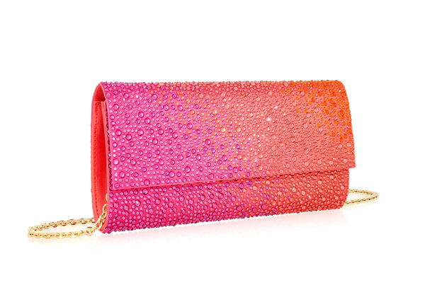 Judith Leiber Perry Crystal Caviar Gradient Flame