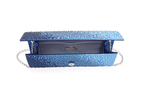 Judith Leiber Perry Crystal Caviar Gradient Ocean