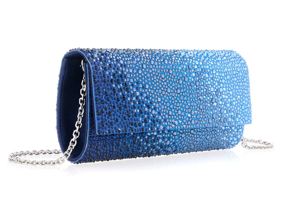 Judith Leiber Perry Crystal Caviar Gradient Ocean