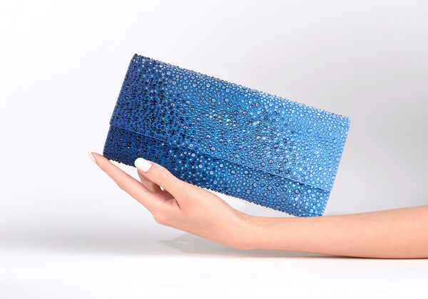 judith leiber Perry Crystal Caviar Gradient Ocean