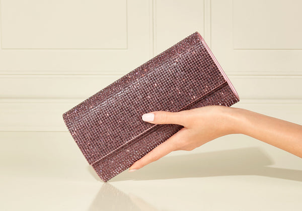 judith leiber Perry Crystal Light Amethyst Purse