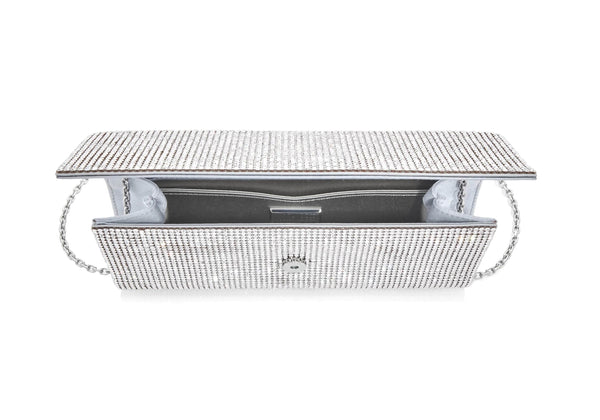Judith Leiber Perry Crystal Silver Clutch