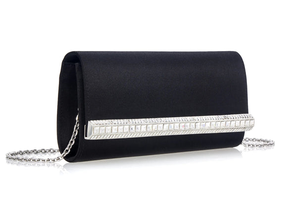 Judith Leiber Perry Satin Black