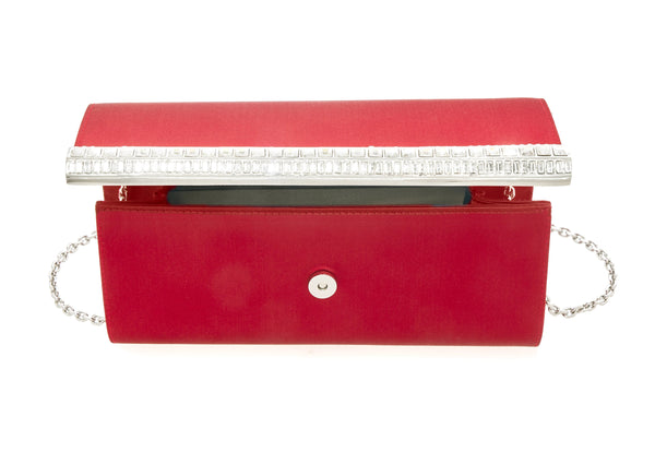 Judith Leiber Perry Satin Red