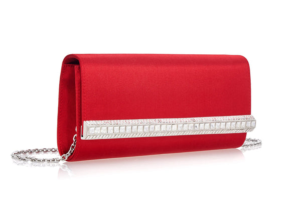 Judith Leiber Perry Satin Red