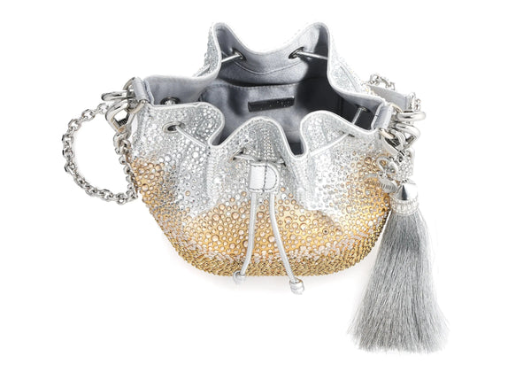 Judith Leiber Piper Bucket Caviar Gradient Golden