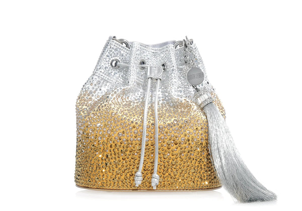 Judith Leiber Piper Bucket Caviar Gradient Golden